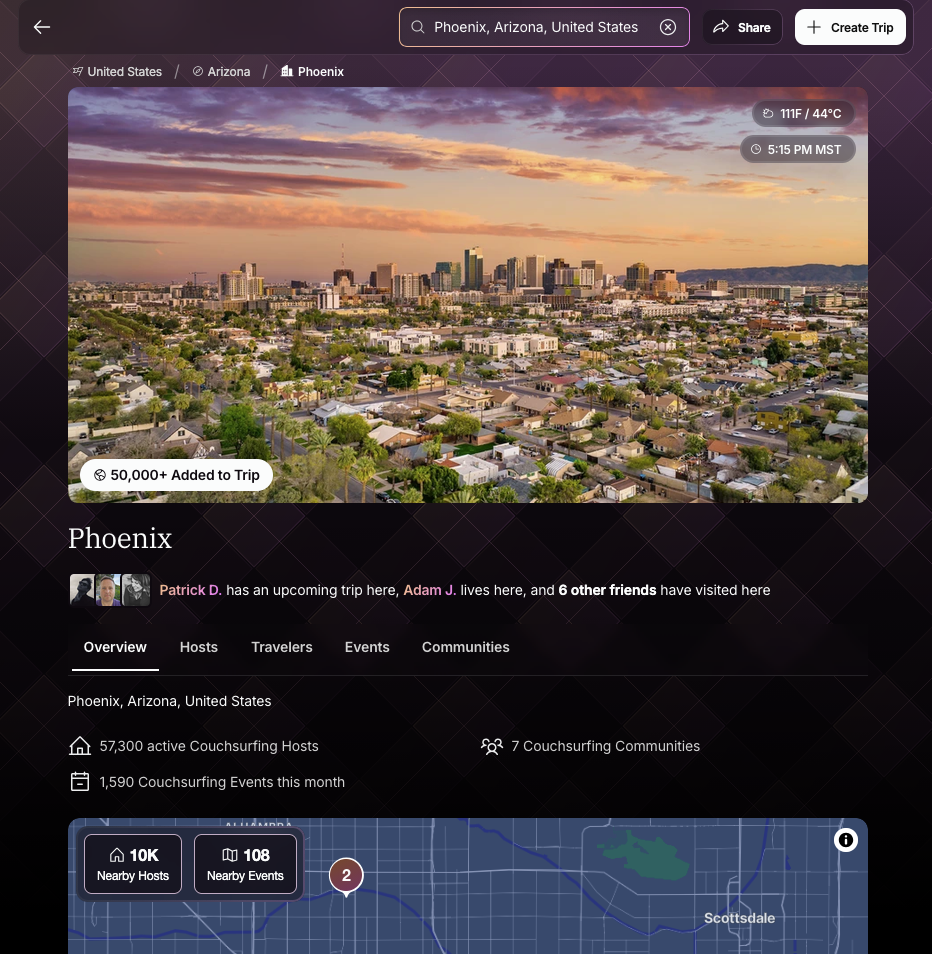Location page